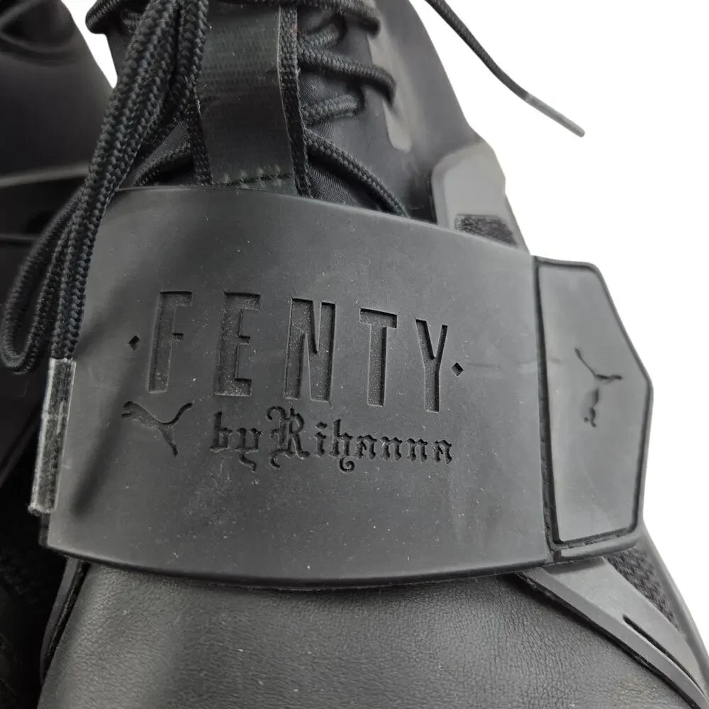 Puma x Fenty by Rihanna Hi Top Sneakers Black Womens 10 Athletic Athleisure Logo